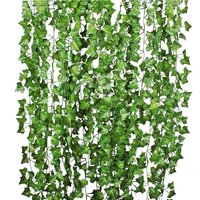 DLL657 2m feuilles vertes plantes artificielles vigne feuillage maison mariage fleurs décoratives artificielles porte séchée feuille de raisin