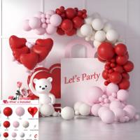 Kit d'arc de guirlande de ballons roses avec des ballons en forme de coeur de lettre d'amour pour la fête des mères de Galentines Saint Valentin