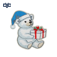 Patch brodé personnalisé en forme de lanterne vintage bleue avec motif de bougie, broderie durable en point de croix avec décoration étoile dorée pour arbre de Noël