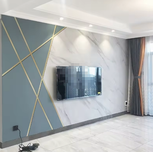 Fondo de <span class=keywords><strong>TV</strong></span> de simplicidad moderna, Mural blanco de vientre de pez, papel tapiz de mármol para decoración de pared de sala de dibujo - Product Image 2