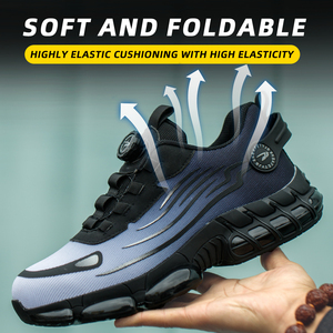 أحذية أمان للعمل للرجال من الفولاذ عريض علوي شبكي للتنفس خفيف الوزن معتمد من CE للاستخدام في المستودعات من المصنع - Product Image 3