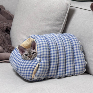 Winter enclosed cat and dog <b>bed</b>, providing a sense of security, warm and fleece-lined for winter, a swaddle-style pet <b>bed</b> for - Product Image 1