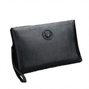 Nuevo Bolso de Mano para Hombre de Piel de Becerro Genuina con Cierre de Cremallera de Cabeza de Tigre, Suave, para Llevar Bajo el Brazo, Estilo Casual de Negocios, Tipo Sobre, de Poliéster - Product Image 1