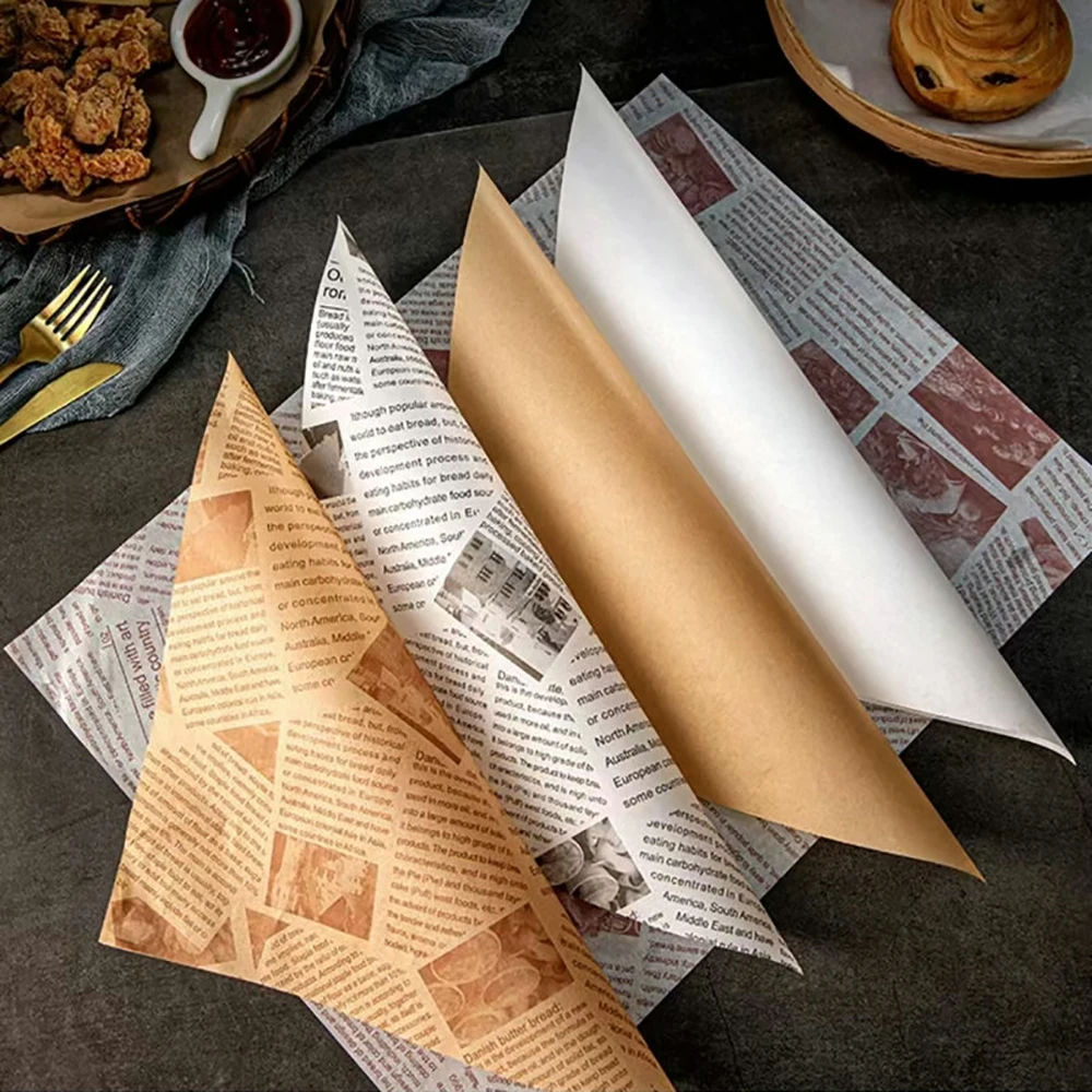 Изготовленный на заказ логотип напечатанный полиэтиленовым покрытием мясной гамбургер для гамбургеров, сэндвич-обернуть, листы восковой упаковки, обертка для продуктов, жиронепроницаемая бумага, вощеная бумага