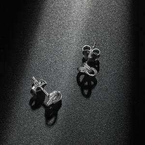 Ethnische S925 Sterling Silber solide platini erte keltische irische Knoten Ohr stecker - Product Image 4