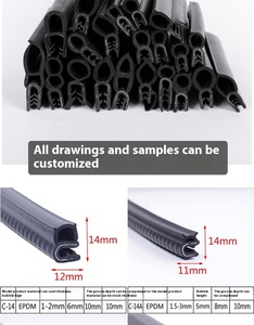 شريط مطاطي مخصص على شكل حرف U من ماركة ZXQ مصنوع من EPDM مع شريط فولاذي، شريط عازل مقاوم للماء والغبار لنوافذ وأبواب السيارات، عازل للصوت - Product Image 3