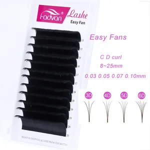 Easy Fans Fadvan Easy Fans Lash Extensions Individual Lashes 0.03 0.05 0.07mm Thickness C D Curl Easy To Make Fan Wimper
