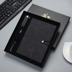 2026 Modern Business <b>Gift</b> Set With White Notebook Pen And Leather Bookmark In Black <b>Box</b> Exquisite Office Promotion Item - Product Image 5