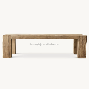 <span class=keywords><strong>Vintage</strong></span> eenvoudige lange natuurlijke houten eettafel voor restaurant, hotel, huis, aanpasbaar meubilair - Product Image 1