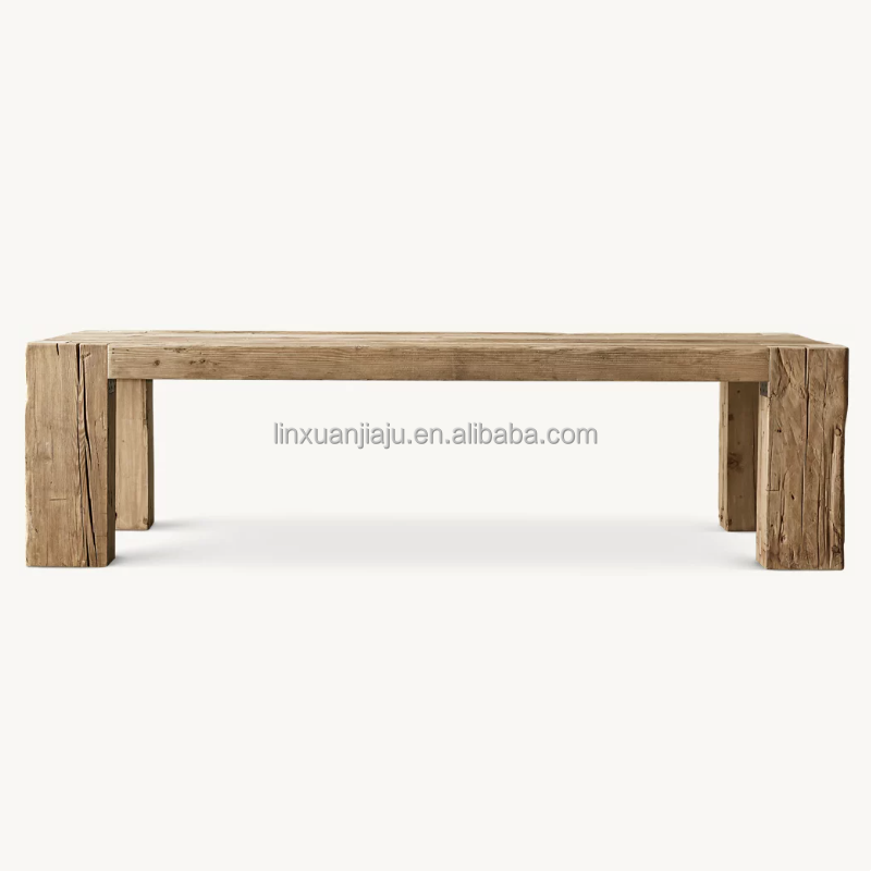 Vintage Simple Long Natural Wooden Dining