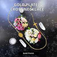 Collier pendentif ovale croix en acier inoxydable plaqué or 18 carats Gaovo, chaîne de clavicule minimaliste de luxe pour femmes