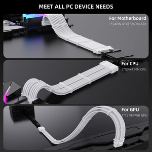PSU SLEEVE <strong>CABLE</strong> PVC Sleeve PSU Extension <strong>Cable</strong> 300mm <strong>for</strong> ATX 24pin 8pin 12pin 8pin <strong>Computers</strong> - Product Image 5