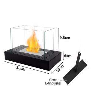 Pozo de fuego de mesa sin humo de acero inoxidable moderno portátil para acampar con accesorio de póquer y combustible de bioetanol - Product Image 5