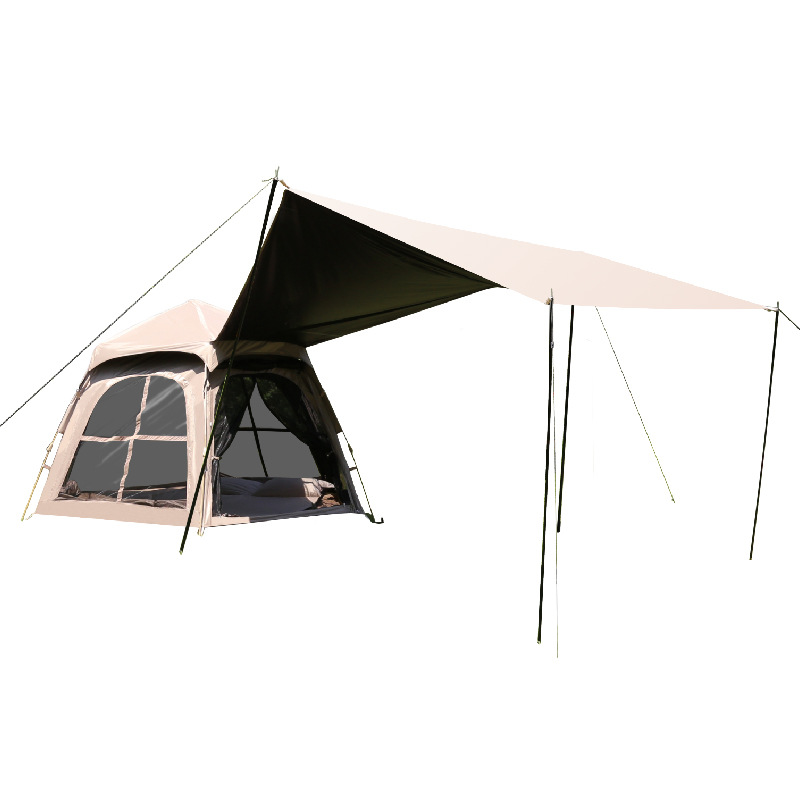 Carpa Hexagonal Grande con Toldo (2 en 1)