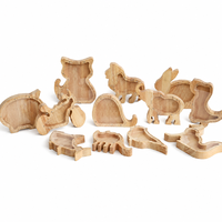 Hucha de madera con forma de animal personalizada con logo, caja de monedas de acrílico transparente con letras