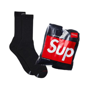 Hanes Crew <b>Socks</b> <b>Black</b> Cushion Men Women Sport <b>Socks</b> 4 Pairs - Product Image 4