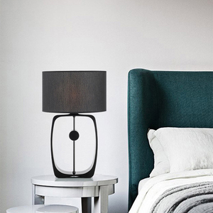 Lampada da Tavolo Moderna Minimalista Creativa in Metallo LED Dimmerabile per Soggiorno <span class=keywords><strong>Paralume</strong></span> in Tessuto Nero E27 - Product Image 3