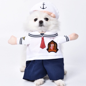 Costume de marin pour animaux de compagnie, ensemble marine, pour Halloween, idéal pour les fêtes à thème et les jeux de rôle, vêtements pour chats et chiens, costume pour animaux de compagnie, vente chaude - Product Image 2
