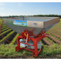 Nouveau produit phare : Épandeur d'engrais à trémie de diffusion en acier inoxydable, à double réglage, avec attache 3 points, pour l'agriculture (Runzheng)