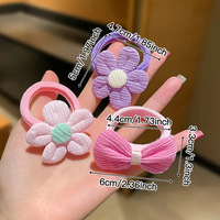 Nouveaux élastiques à cheveux doux pour enfants, attaches pour cheveux qui ne blessent pas les filles, jolies élastiques à cheveux fleuris pour queue de cheval
