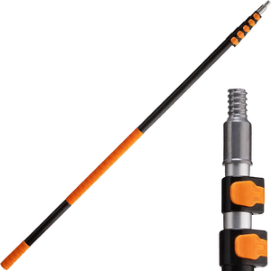 Perche télescopique <span class=keywords><strong>de</strong></span> 5 à 24 pieds, <span class=keywords><strong>l</strong></span>égère et robuste, construction en <span class=keywords><strong>aluminium</strong></span>, embout métallique multi-usages à visser pour le <span class=keywords><strong>nettoyage</strong></span> des fenêtres - Product Image 1
