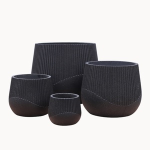 Petits pots et jardinières en fibre-ciment pour l'intérieur/l'extérieur, motif de pot de fleurs, boîte à plantes - Product Image 1