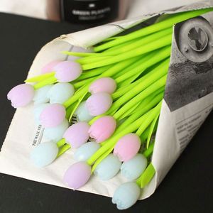 Stylo gel en caoutchouc bleu personnalisé de 0,5 mm, design floral, pour la promotion et l'usage au bureau - Product Image 2