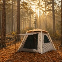 Tente de camping gonflable pour 4 à 6 personnes, tente à double couche à montage rapide automatique, tissu Oxford PU6000mm imperméable