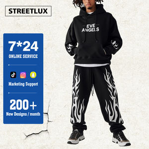 StreetLux Ensemble de sweats à capuche et pantalons de survêtement délavés à l'acide Streetwear personnalisé de haute qualité Fabricants de pantalons à capuche - Product Image 1