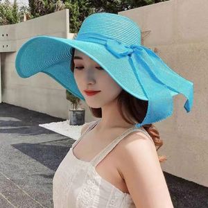 Unisex Summer Seaside Travel <b>Sunscreen</b> Sunshade Holiday Big-brimmed Straw Sun Hats Image Style Business Sports - Product Image 2