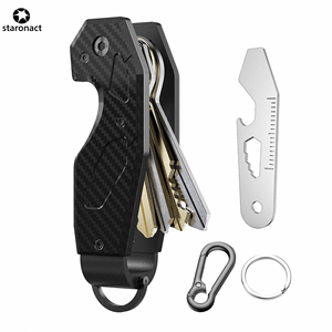 سلسلة مفاتيح عصرية من ألياف الكربون وسبائك الألومنيوم للرجال سكين أدوات متعددة للأنشطة الخارجية لمنظم المفاتيح هدية EDC - Product Image 1