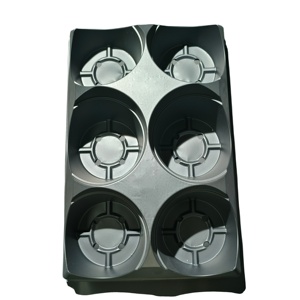 Gran oferta, venta al por mayor, bandejas para macetas profundas de <span class=keywords><strong>12</strong></span> <span class=keywords><strong>cm</strong></span>, bandeja de transporte, bandeja de <span class=keywords><strong>maceta</strong></span> de plástico negro para vivero - Product Image 1