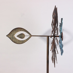Ornement de moulin à vent en plastique gris en forme de fleur pour la décoration de jardin, pelouse, cour - <span class=keywords><strong>Design</strong></span> Art Déco extérieur imperméable - Product Image 3