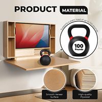 Wandmontierter Klapptisch aus Holz und Klappbarer Computertisch für das Home Office
