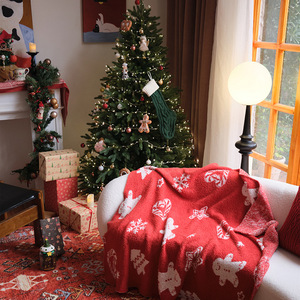 Manta de Sofá de Terciopelo con Diseño Navideño, 130x160cm, Tejida, Rectangular, para Uso en Invierno, Color Kuris - Product Image 2