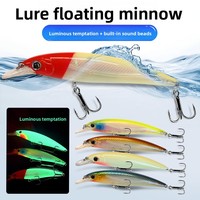 Promotion : Leurre flottant Minnow 110mm 80mm 5g 13.5g, Appât Artificiel Dur de Surface pour la Pêche en Mer, Bateau, Marlin, Bar, Truite