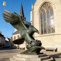 Escultura de Águila de Bronce de Gran Tamaño RELONG, Diseño Personalizado para Decoración de Campus Universitarios al Aire Libre
