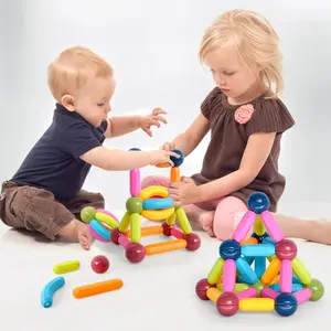 Çocuk mıknatıs oyuncak blokları, çocuklar için manyetik sopa ve topları oyuncak eğitim setleri, sihirli manyetik yapı taşları oyunu fidget oyuncak
