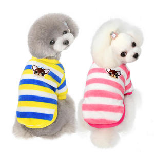 Factory Wholesale Cute Casual <strong>Small</strong> <strong>Dog</strong> Pet Clothes Winter Warm Fleece <strong>Coats</strong> with Color Stripes Solid Pattern Cat <strong>Dog</strong> Clothing - Product Image 3