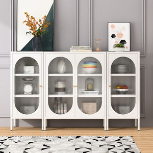 Modern Steel <strong>Sideboard</strong> Buffet Cabinets for Home Bar &amp; Bathroom Extendable Dining Room Furniture Storage Black Stylish - Product Image 2