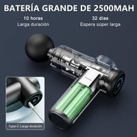 Mini Masajeador Corporal Eléctrico Popular, Pistola de Masaje Muscular de Percusión Profunda, 30/99 Niveles de Velocidad, 4 Cabezales de Masaje Miofascial, 1200mAh