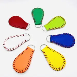 垒球棒球接缝皮革钥匙扣DIY工艺钥匙扣行李标签运动优惠