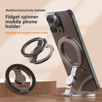 Soporte de Anillo Magnético de Doble Anillo de Aleación de Zinc para Teléfono con Giroscopio de Dedo, para Escritorio con Montaje en Sobremesa