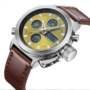Reloj Digital de cuarzo para hombre, cronógrafo deportivo militar, de acero completo, LED, resistente al agua