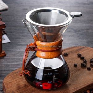 เหยือกกาแฟแก้วแบบดริป 400 มล. พร้อมปลอกไม้ - Product Image 5
