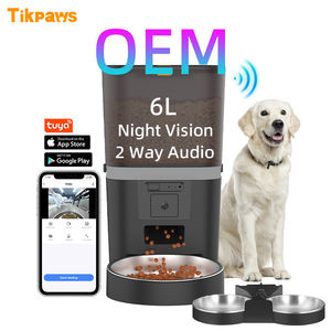 카메라 비디오 WiFi Tuya 앱 고양이 애완 동물 사료 디스펜서 더블 볼 타이머와 자동 개 피더와 OEM 6L 자동 개 피더 - Product Image 1