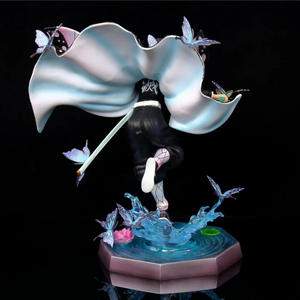 Figurine d'<span class=keywords><strong>anime</strong></span> Kochou Shinobu avec des ailes de papillon et une base éclaboussante d'eau, hauteur de 23 cm, décoration de collection pour les fans sur le thème des ninjas - Product Image 3