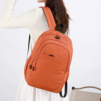 Sac à dos sport décontracté à fermeture éclair, grande capacité, sac d'étudiant tendance, en nylon imperméable, léger et durable, pour ordinateur portable