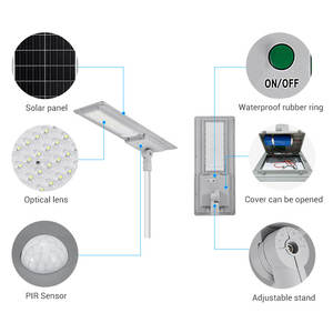 Réverbères de paysage à basse tension panneau solaire photovoltaïque extérieur lumières poteau de réverbère 300w avec lampadaire solaire 250w - Product Image 3