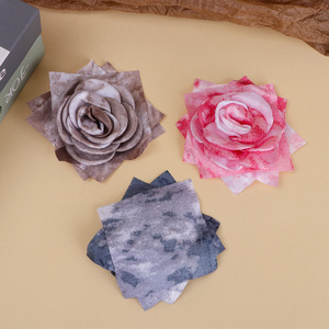 Simulated European <b>Style</b> Tie Dye Rose 3D Flower Handmade DIY Fabric Hair Accessory <b>Head</b> Flower Shoe Flower Clothing Flower - Product Image 4